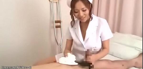  Japanese huge boobs nurse helps patient to cum